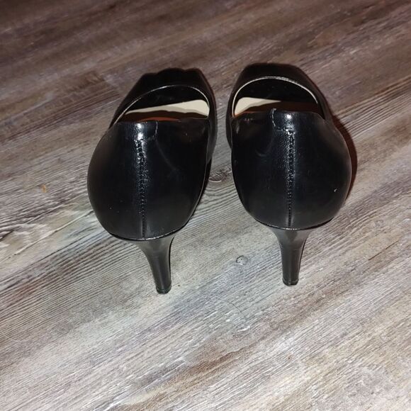 Nine West Kelsyo black peep toe heels  Sz 8.5 - Picture 4 of 7
